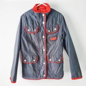 Barbour Int. Grey & Red Long Sleeve Kids Jacket